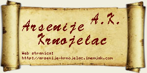 Arsenije Krnojelac vizit kartica